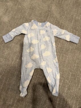 GAP Light Blue Cloud-Print Footed One-Piece
